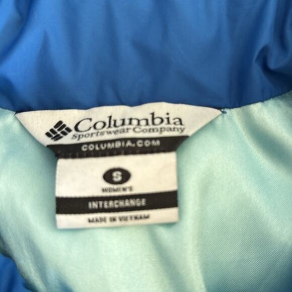 Columbia Women's Blue Quilted Sleeveless Puffer Vest Zip Front sz S Pockets - Picture 3 of 6